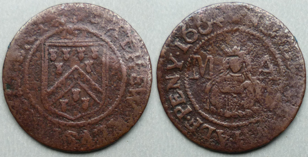 Newark, Mathew Alvey 1664 halfpenny Newark, Mathew Alvey 1664 halfpenny